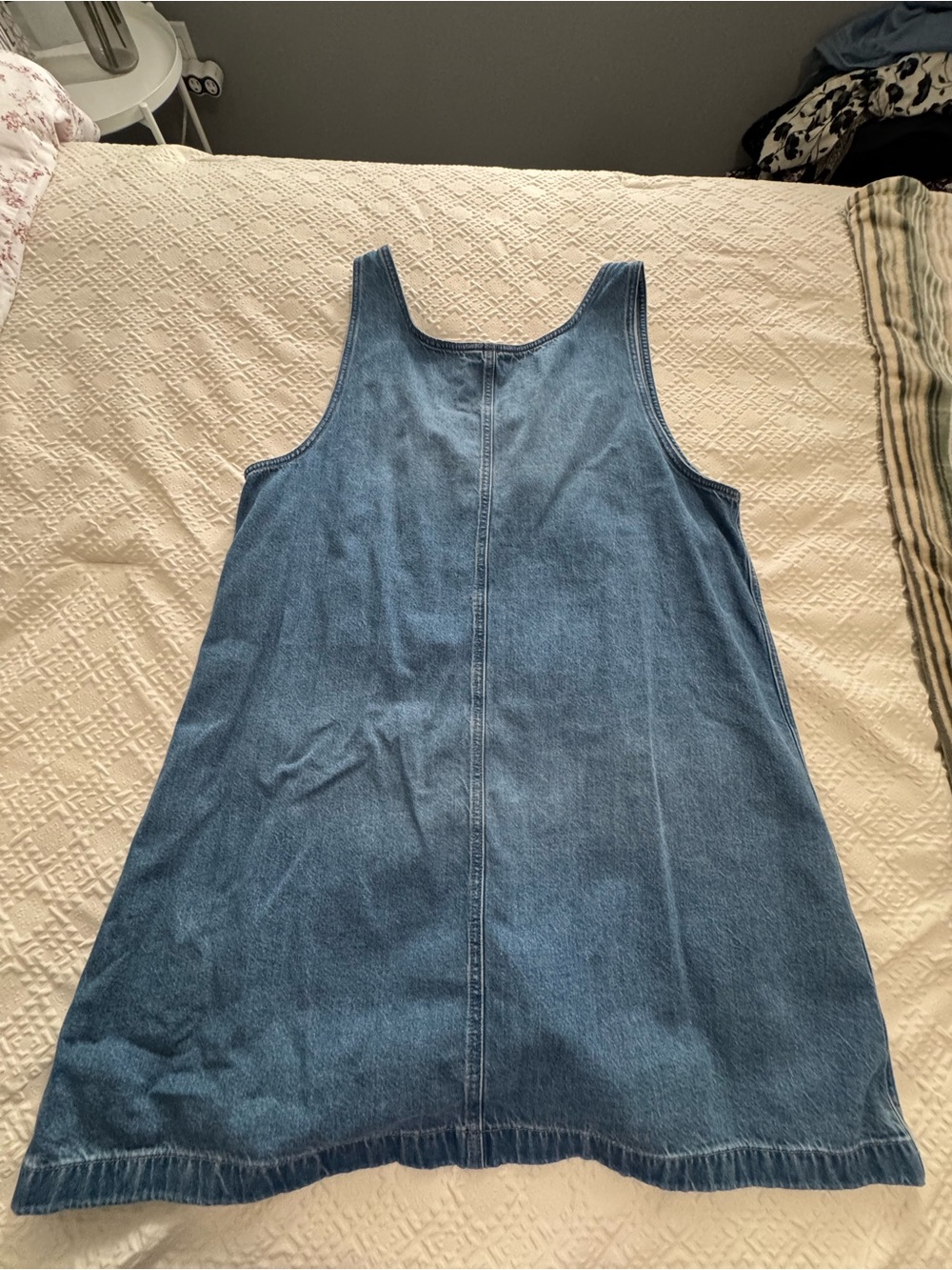 American Eagle Outfitters Blue Denim Button-Front Pinafore Dress - Picture 5 of 5